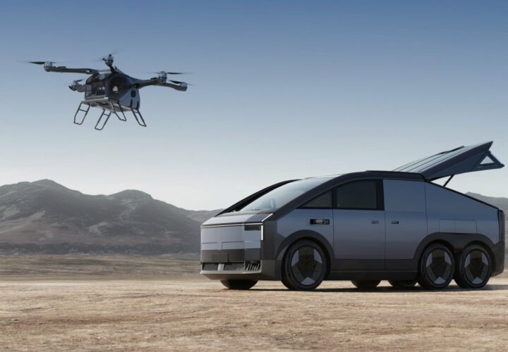 pick up tout terrain et drone electrique XPeng He Xiaopeng Land Aircraft Carrier