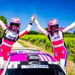 Sarah Rumeau et Julie Amblard en glisse avec la Skoda Fabia RS Rally2 au rallye Terre des Cardabelles