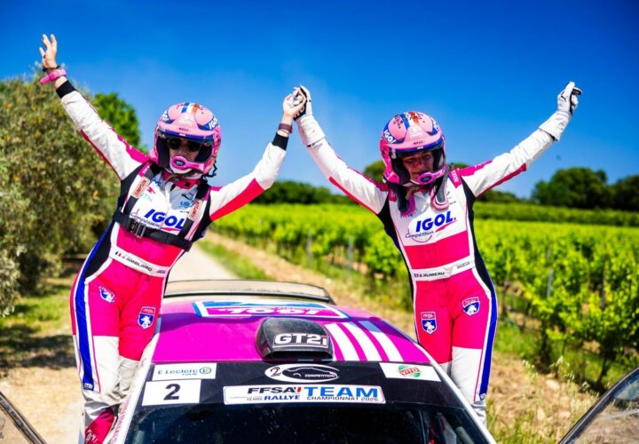 Sarah Rumeau et Julie Amblard en glisse avec la Skoda Fabia RS Rally2 au rallye Terre des Cardabelles